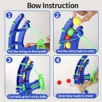Slingshot Target Sticky Ball Bow Target Montessori Educational Toy Arrow Set Throw Sport Outdoor Fidget Game 3