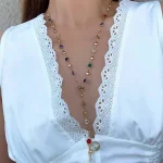 LATS New Luxury Colourful Long Tassel Necklace for Women Shiny Rhinestone Crystal Zircon Choker Bohemian Statement Jewelry Gifts 5