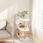 Wooden Corner Storage Bedside Table Simple Modern Multi-Layer Side Table Nightstand Cabinet Standing Bookcases Home Living Room 2