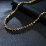 Vnox Dainty Gold Color Rope Chain Necklaces for Women Men,Chic Twisted Collar, Waterproof Stainless Steel Link 2/3/4/5mm Width 4