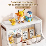 Large Foldable Flip-Top Transparent Storage Cabinet with Wheels - Space-Saving Mobile Organizer for Kitchen Bedroom Living Room 6