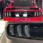 Car Honeycomb Tail Light Vinyl Wrap Stickers Waterproof Self-adhesive Vinyl Carbon Fiber Decor Lamp Films for Car Accessories 5