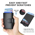 Rfid Microfiber Leather Men Wallets Fashion Card Holder Trifold Wallet Money Bags Smart Slim Thin Coin Pocket Wallet Purse 3
