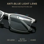 Men Reading Glasses Business Presbyopia Glasses Metal Frame Anti Blue Light Eyeglasses Unisex Clear Glasses 2