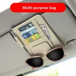 Multi functional ID storage clip car sun visor sun visor small card bag clip car glasses clip banknote storage bag 2