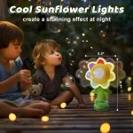 3-speed Adjustment Sunflower Bubble Machine Adjustment Automatic Portable Blowing Bubble Bath Toy Night Light Birthday Party 4