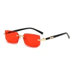 Rimless Sunglasses Rectangle Fashion Popular Women Men Shades Small Square Sun Glasses For Female Male Summer Traveling Oculos 5