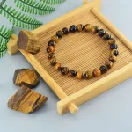 5A Natural Tiger Eye Bracelets Men Women Charm Natural Stone Jewelry Health Protection Soul Healing Couple Crystal Bead Bracelet 2
