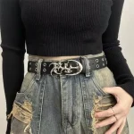New Stylish Y2K Hollow PU Leather Fashion Punk Belt For Men Women-Trendy Accessory For Gift Giving，Neutral Waist Belts Plus Size 6
