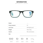 Anti Blue Light Reading Glasses Fashion Women Men Clear Sqaure Computer Presbyopic Eyeglasses Spring Legs Frame Eyewear 6