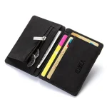 Quality PU Leather Mini Men Card Holder Wallets Zipper Coin Pocket Slim Magic Male Wallet Credit Bank Card Case Small Man Purses 3