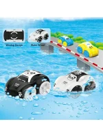 Children Bath Water Playing Toys ABS Clockwork Car Cartoon Vehicle Baby Bath Toy Kids Gift Amphibious Cars Bathroom Floating Toy 3