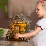 Doll House Kit Mini DIY Flower House Handmade 3D Puzzle Assembly Building Toys Home Bedroom Decoration With Furniture DollHouses 2