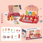 Scanning Cash Register Bills Coins Children's Food Simulation Supermarket Play House Game With Sound Lights Kids Toys Xmas Gifts 2