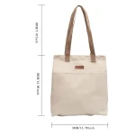 1Pc Women's Tote Bag Canvas Sewing Thread Large Capacity Advanced Sense Handbag Convenient Practical Female's Commuter Bag 3