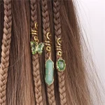 Green Crystal Aventurines Butterfly Hexagonal Prism Round Shape Hair Clip 3pcs/Set Headwear Women Healing Reiki Hair Accessories