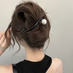 New Twist Hair Clip Plastic Acrylic Bead Imitation Pearl Hairpin Twisted Design Women Hair Accessories 5