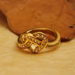 Minimalist Stainless Steel Heart Love Hollow Ring for Women Inlaid Zircon Rings Gold Color Waterproof Romantic Fashion Jewelry 2