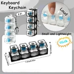 1PC Light Up Keyboard Keychain Stress Relief Clickable LED Button Toy for People with Anxiety Office Desk Accessory 2
