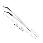 2pcs Bent Tip Tweezers For Crafts Stainless Steel Straight And Curved Nippers Tweezers Feeding Tongs For Reptile Lizards Spider 5
