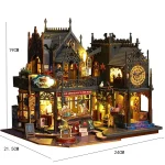 2014 New DIY Big Doll House Wooden Case Miniature Furniture Dollhouse Toys for Children Birthday Gifts 2