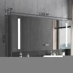 Smart Bathroom Mirror Cabinets Wall-mounted with Backlight Anti-fog Bathroom Furniture Mirror Storage Rack Integrated Cabinet T 6