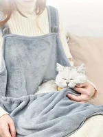 Cozy Pet Carrier Apron For Small Cats And Dogs - Perfect For Outdoor Winter Travel - Features Hanging Chest Bag And Cat Sleeping 2