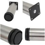 4PCS Stainless Steel Adjustable Furniture Legs 5-25cm | Replacement Feet for Sofa Bed Table Cabinet, Easy Install Durable 6