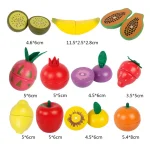 Simulation Kitchen Pretend Toy Wooden Classic Game Montessori Educational Toy For Children Kids Gift Cutting Fruit Vegetable Set 5