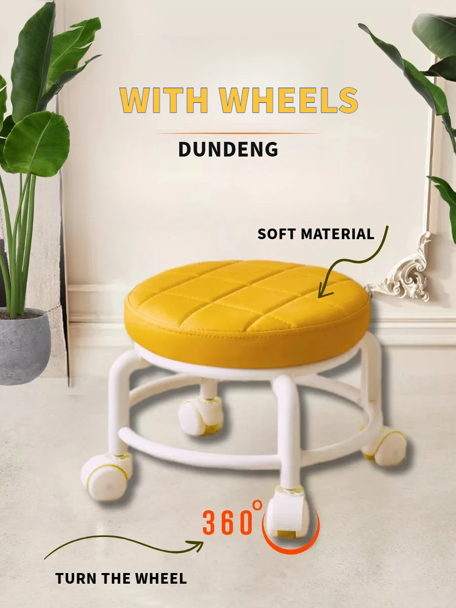 With Wheel Seat Sliding Wheel Low Stool Universal Wheel Small Stool Children Multifunctional Shoe Changing Stool Round Stool With Wheel Seat Sliding Wheel Low Stool Universal Wheel Small Stool Children Multifunctional Shoe Changing Stool Round Stool