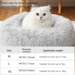 1pc Round Plush Dog Bed & Cat Nest,Non-Slip Base, Warm Soft Faux Fur Pet Bed,Perfect Christmas Gift, Cozy Home Decor 2