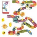 Baby DIY Assembling Track Slide Suction Cup Toys Bath Tub Toys Baby Bathroom Bathtub Shower Toy Set Duck Water Toys for Children 2