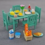 1:12 Miniature Furniture Forest Family Kitchen Toy Dining Table Dollhouse Accessories Bathroom Pretend Play For Girl Gifts Toys 4
