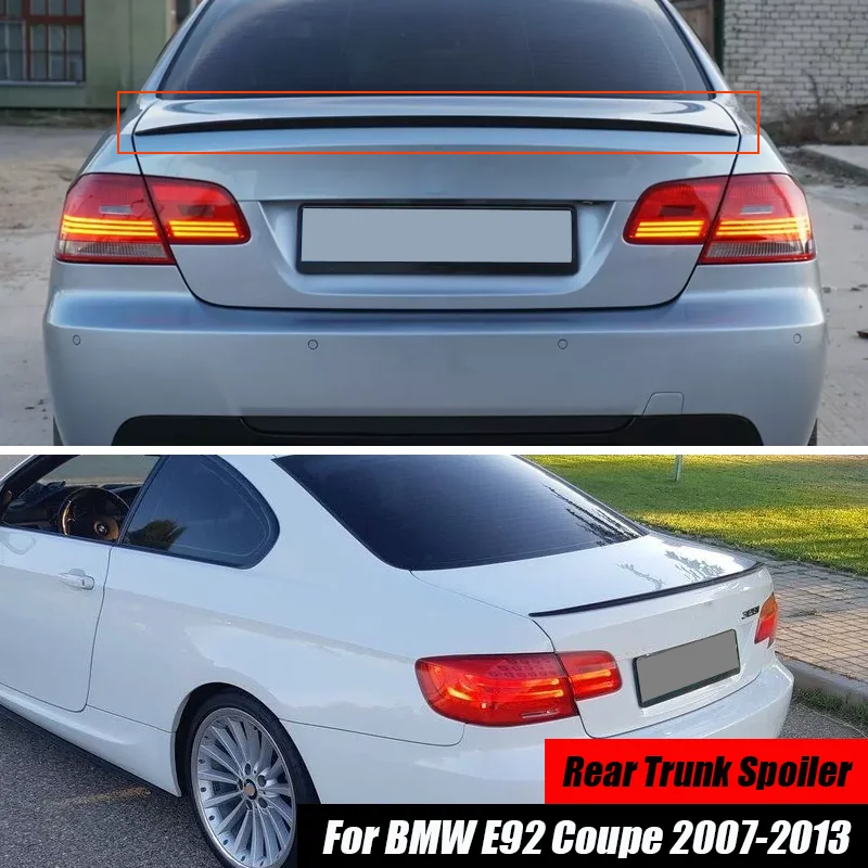 For BMW Accessories 3 Series E92 Coupe 332d 335i M3 Style 2007-2013 Car Black Boot Rear Trunk Wing Roof Spoiler Lip Cover For BMW Accessories 3 Series E92 Coupe 332d 335i M3 Style 2007-2013 Car Black Boot Rear Trunk Wing Roof Spoiler Lip Cover