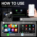 XUDA 2in1 Wireless CarPlay Adapter Android Auto AI Smart Box Car Intelligent Systems For VW Toyota Nissan Honda Ford Benz 6