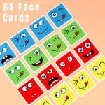Cube Face Changing Building Blocks Cartoon Board Game Wooden Puzzle Montessori Anxiety Stress Relief Toys For Children Kids 3