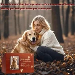 Wooden Pet Urn Memorial Box with Photo Frame for Dog or Cat Ashes, Keepsake Memory Gift 2