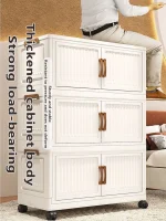 Foldable No-Install Multi-Layer Plastic Baby Wardrobe Clothing Storage Cabinet for Home Living Room Bedroom Storage Box 6