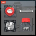 DaierTek Car Battery Disconnect Switch 48V 24V 12V Cut Off 2 Position 2 Pin M10 275A Battery Connection Switch For Marine Boat 3