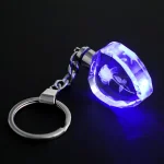 Fashion Colorful Fairy Rose Flower Pattern Love Shape Crystal Rhinestone LED Light keychain Lover Key Chain Keyring Jewelry 6