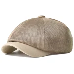 Summer Mesh Newsboy caps Breathable Casual Outdoor Retro Beret Hats Octagonal hat Fashion Solid Flat Caps 3
