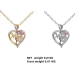 Gold-Plated Mom Heart Necklace with Cubic Zirconia - Dainty Valentine's Day Gift for Women Fashion Jewelry 4