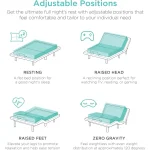 Queen Size Electric Adjustable Bed Frame with Wireless Remote, Massager, USB Ports & Nightlight 3