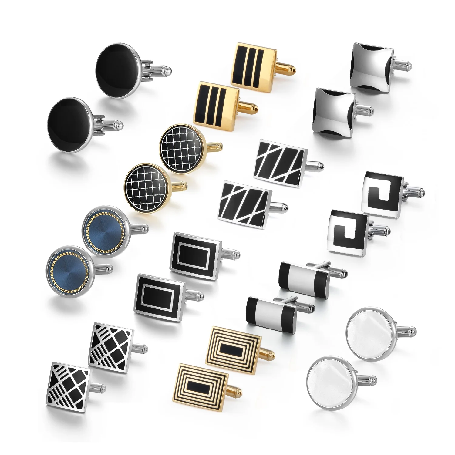 12 Pairs Set Cufflinks For Mens With Box Tie Clips & Cufflinks Man Shirt Pisa Ties Men Cuffs Souvenirs For Wedding Guests Gifts 12 Pairs Set Cufflinks For Mens With Box Tie Clips & Cufflinks Man Shirt Pisa Ties Men Cuffs Souvenirs For Wedding Guests Gifts