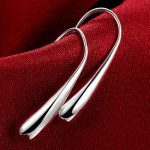925 Sterling Silver Water Drop Pendants Hoop Earrings For Women Wedding Party Luxury Fashion Jewelry 2022 Christmas Gift 2