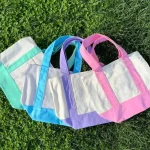 Large Canvas Tote Bag Minimalist Commuter Shoulder Bag Reusable Shopping Tote Fashionable Laptop Sleeve for Women Men Students 2