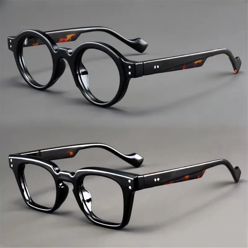 A set of 2 vintage round and square reading glasses, suitable for both men and women, designed to assist with presbyopia A set of 2 vintage round and square reading glasses, suitable for both men and women, designed to assist with presbyopia