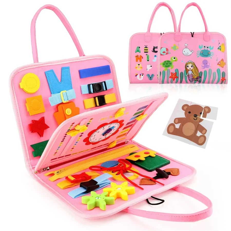 Montessori Toys Busy Board Sensory Activity Developing Board for Motor Skills Learning Board for Toddlers Montessori Toys Busy Board Sensory Activity Developing Board for Motor Skills Learning Board for Toddlers