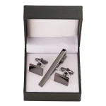 Classic men's French shirts cufflinks tie clip drawing laser metal cuff button clips wedding suits accessories jewelry box gift 3