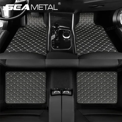 SEAMETAL 4Pcs Car Floor Mat Full Set Universal Non-Slip Auto Carpet Waterproof All-Weather Car Mat Anti Scratch Cargo Liner